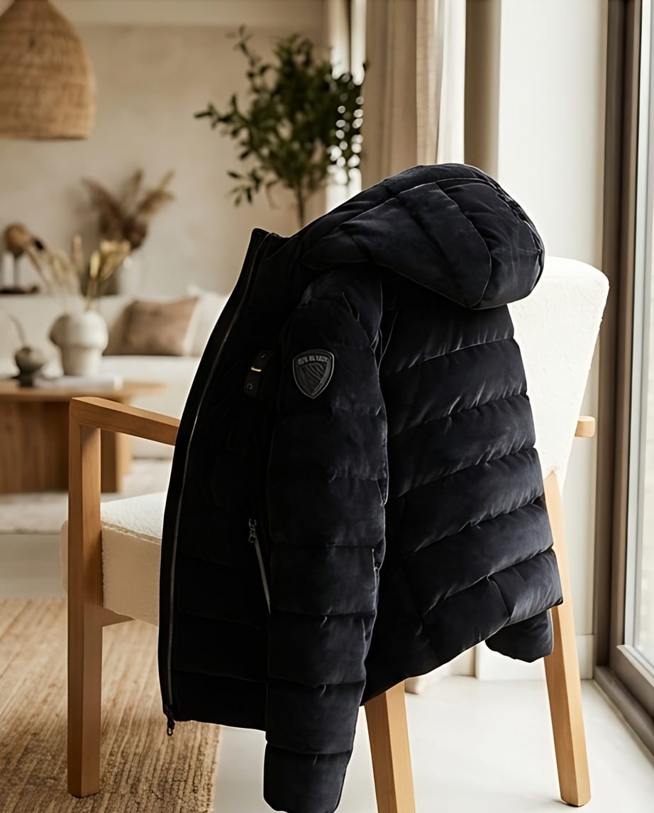 BLAUER Piumino Donna in Velluto con Cappuccio WAWE