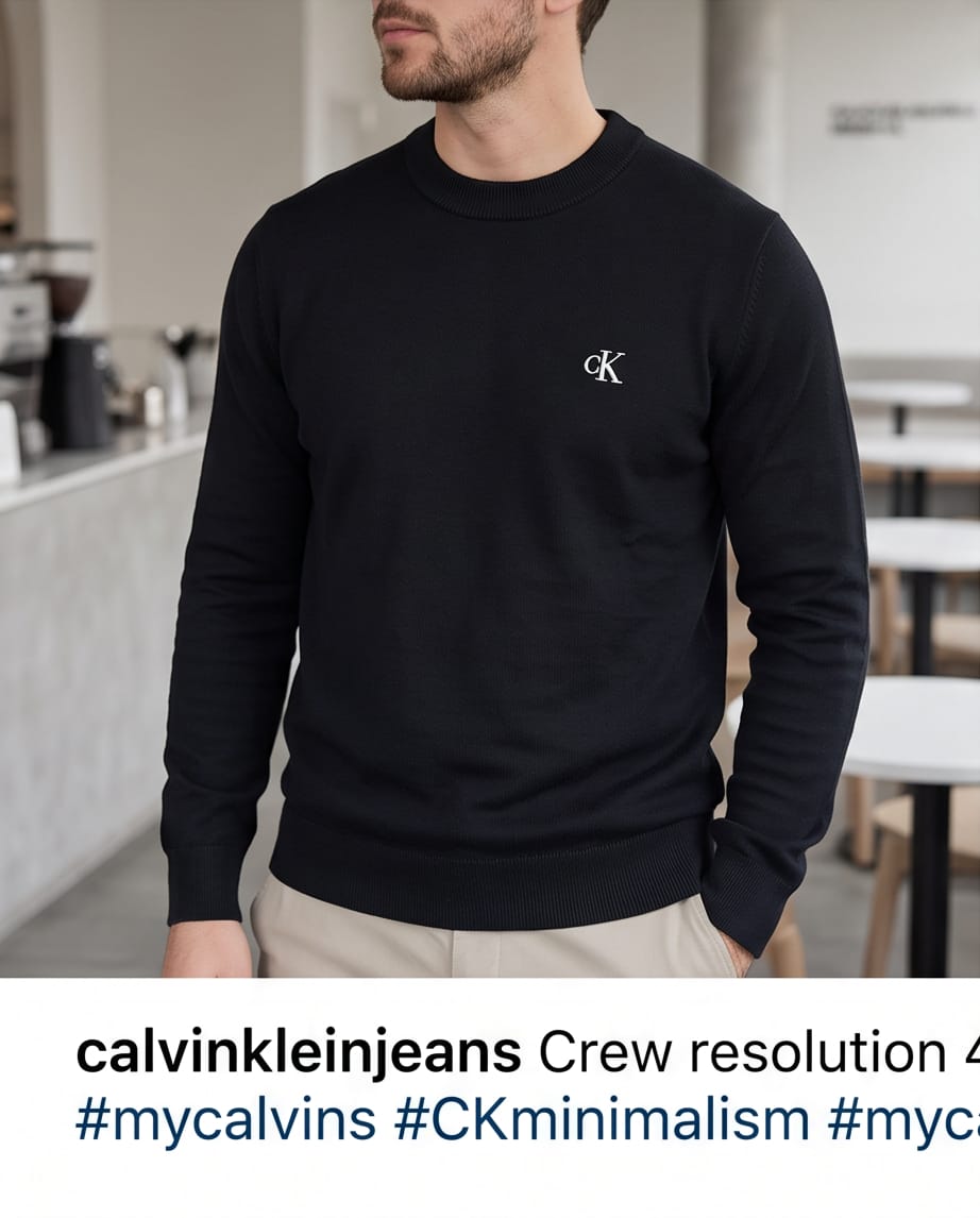 CALVIN KLEIN Maglione Girocollo Logo Ricama