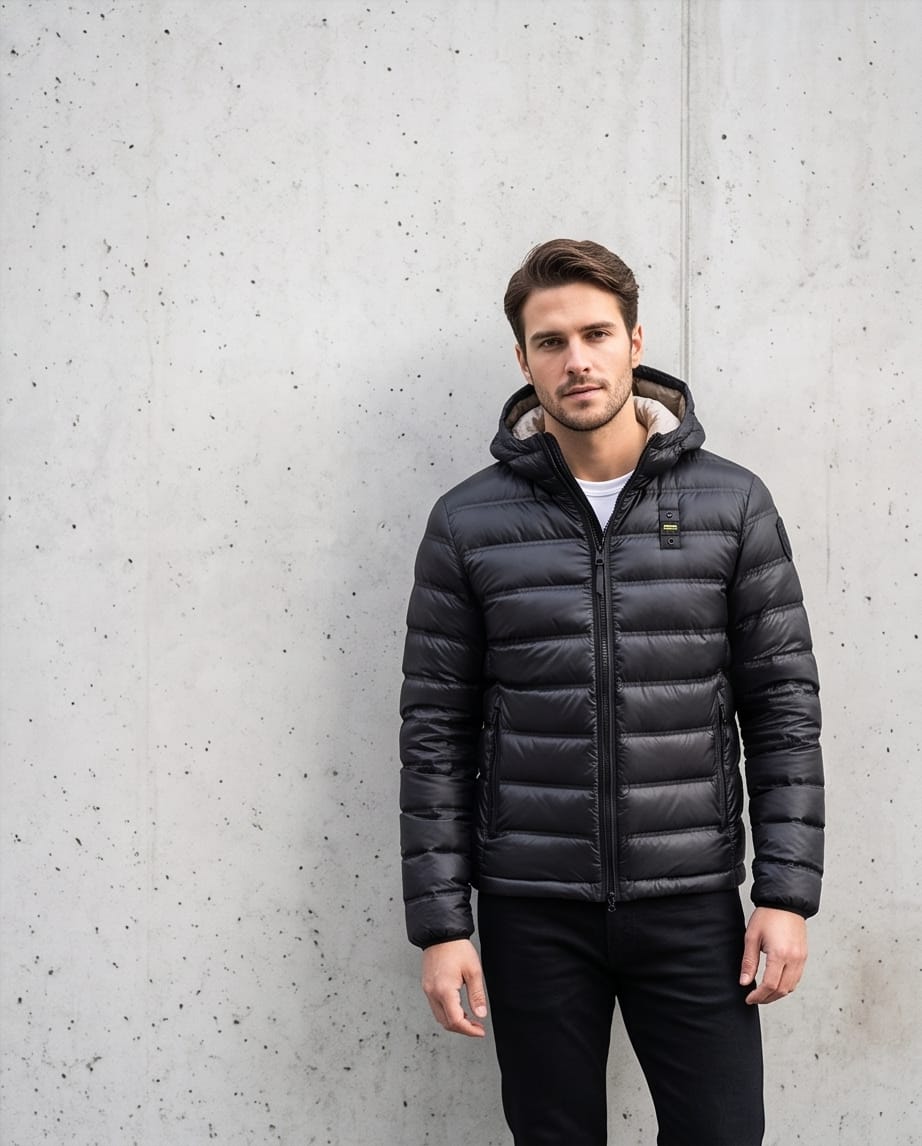 BLAUER Piumino Uomo Lucido con Cappuccio CHARLES