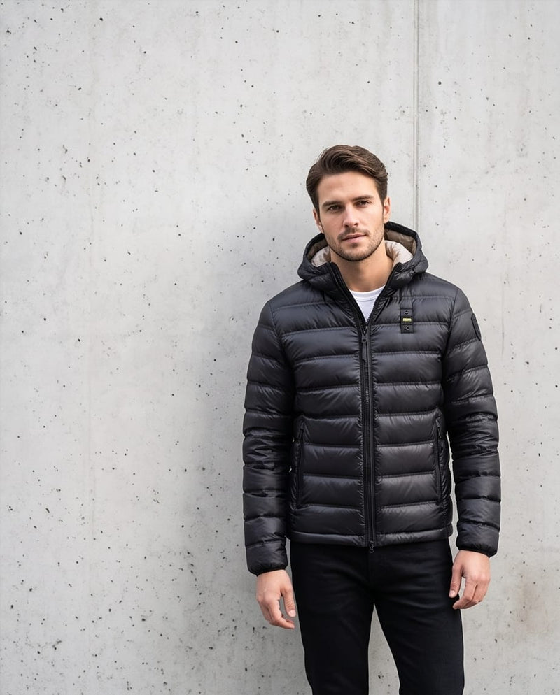 BLAUER Piumino Uomo Lucido con Cappuccio CHARLES