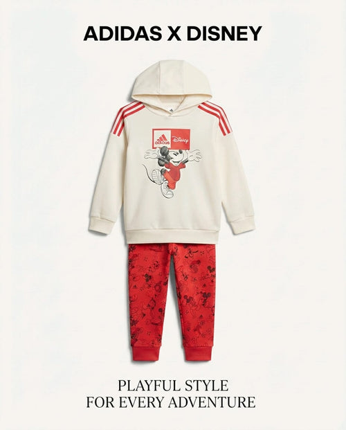 ADIDAS X DISNEY Tuta Mickey Mouse con Cappuccio e Pantaloni Stampati