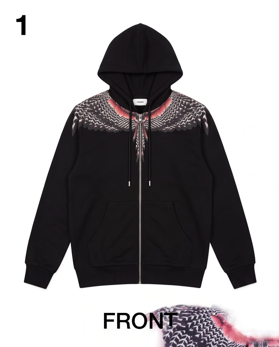 MARCELO BURLON Hoodie Zip Crimson