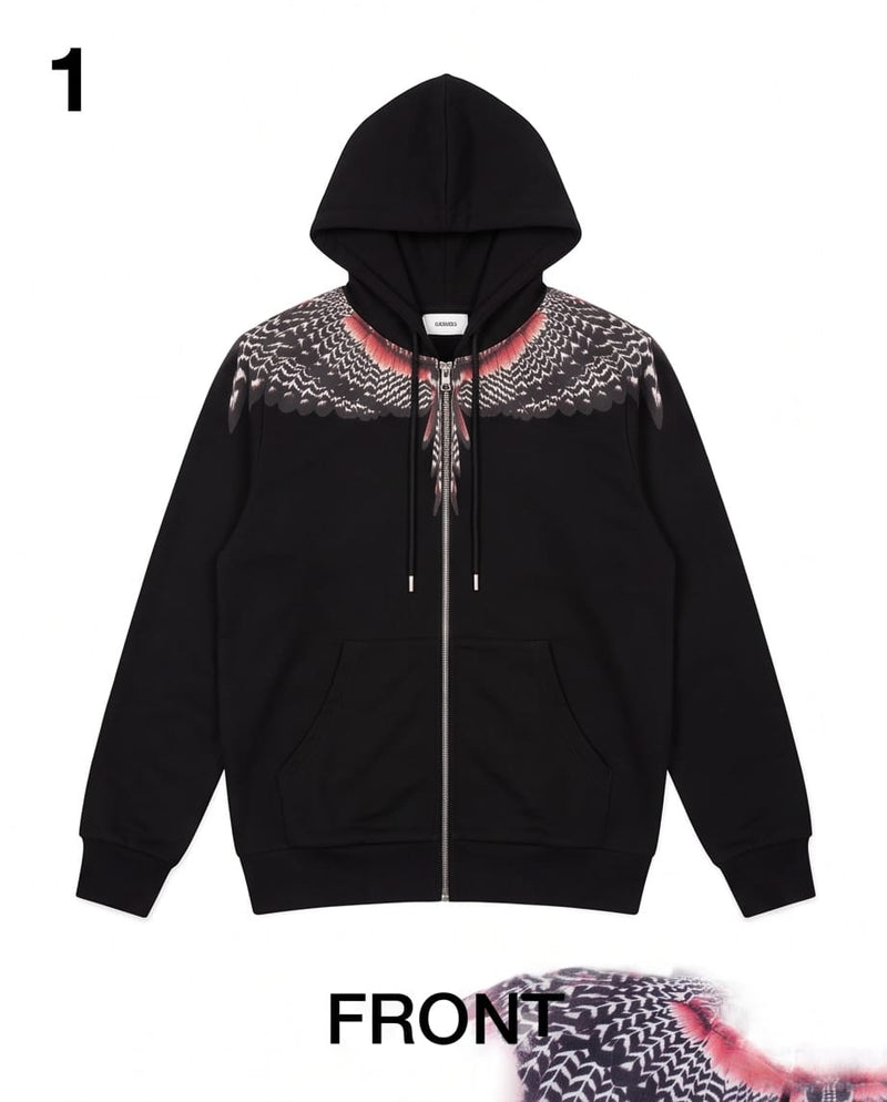 MARCELO BURLON Hoodie Zip Crimson