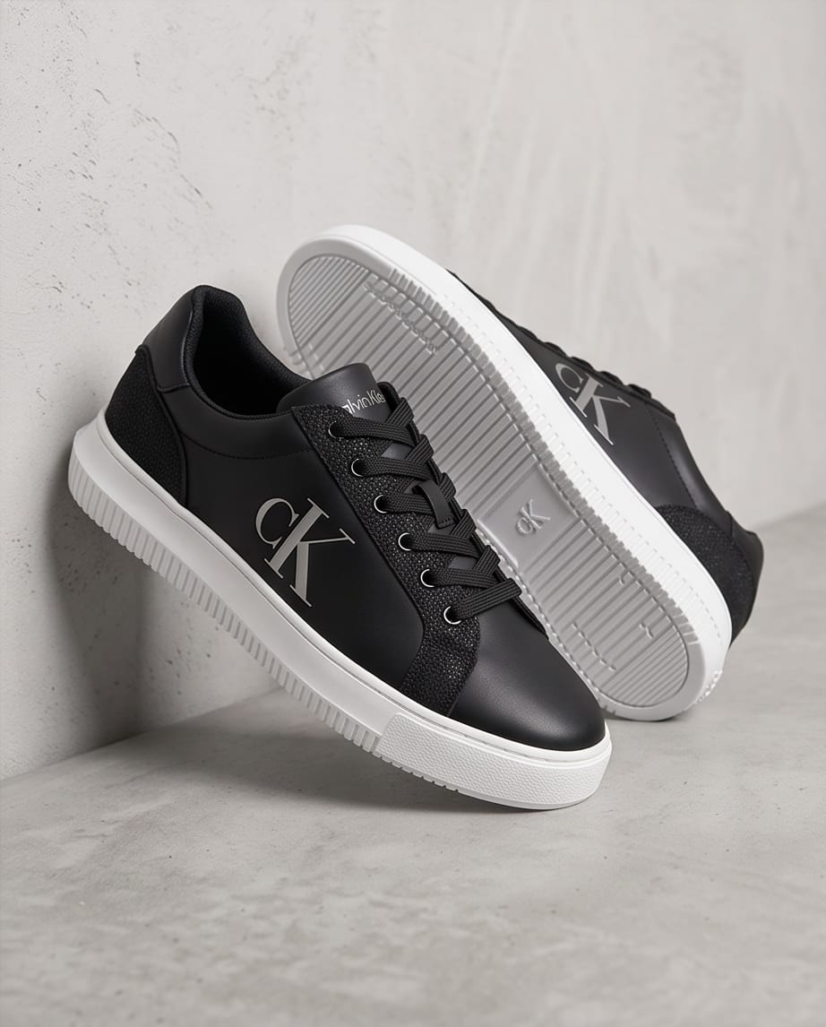 Calvin Klein Sneaker Nera Glitter vista