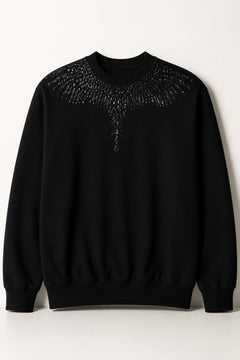 MARCELO BURLON Sweatshirt- Ali con Brillantini