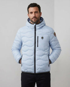 BLAUER Piumino Uomo con Trapuntatura a Onde e Cappuccio