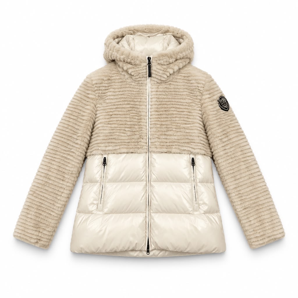 BLAUER Giubbino Bimateriale con Cappuccio Effetto Pelliccia – Velvet Storm