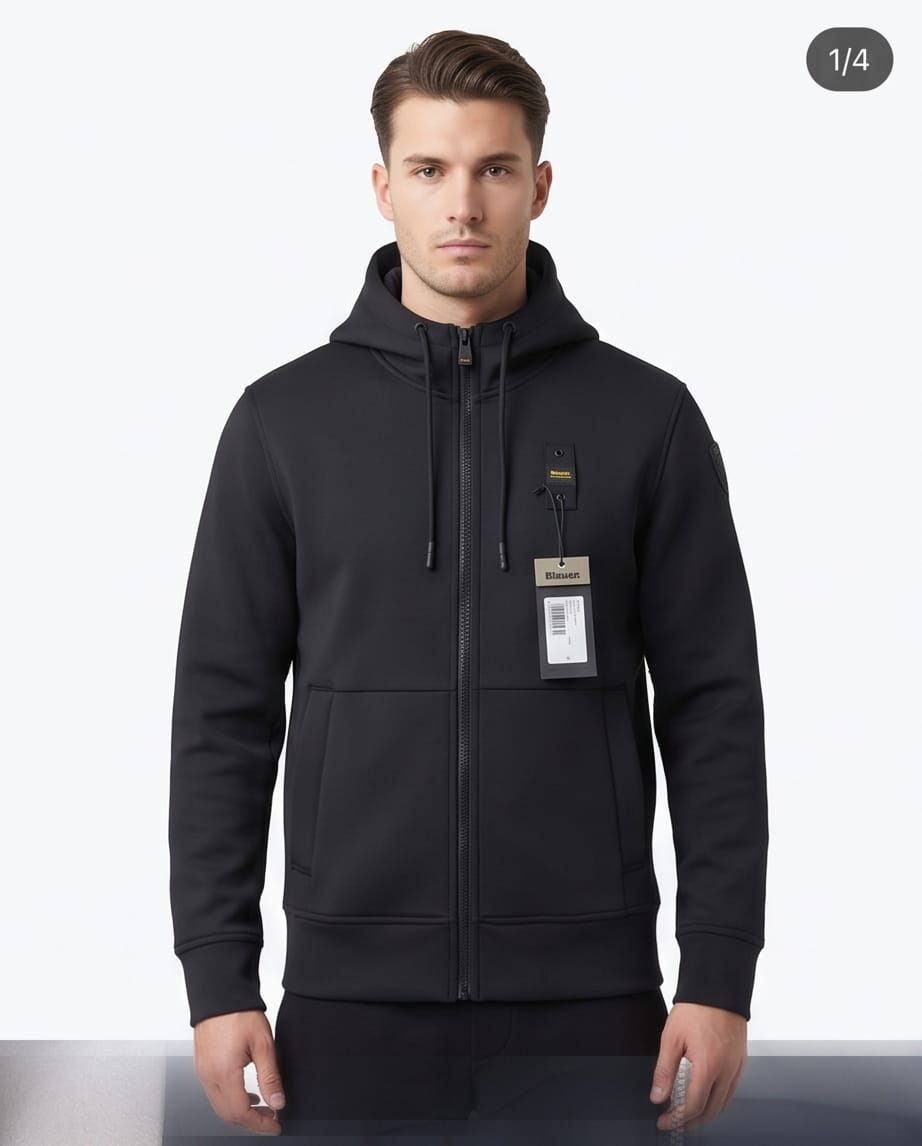 BLAUER Felpa Uomo Full Zip con Cappuccio
