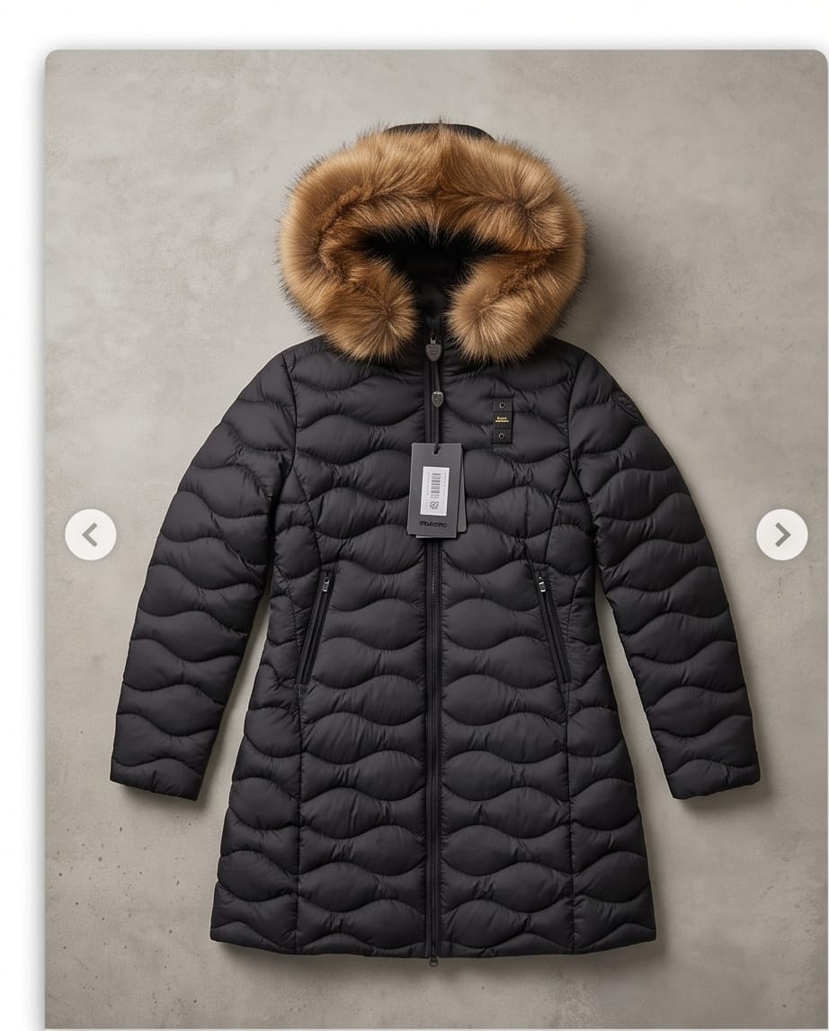 BLAUER Piumino Lungo Sfiancato con Trapuntatura a Onde LYNEL