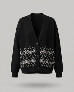GUESS LILY LS VN 4G JACQUARD CARDIGAN