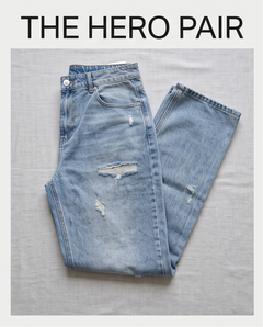OFFLINE Jeans Cargo Baggy Distressed Light Blue