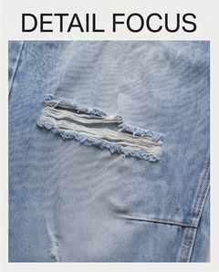 OFFLINE Jeans Cargo Baggy Distressed Light Blue