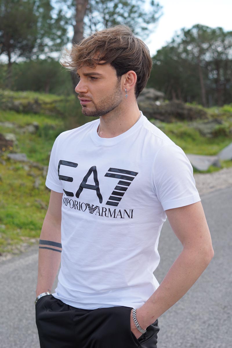 T-shirt con logoEmporio Armani in Cotone da Uomo colore Bianco Uomo T-shirt da T-shirt Emporio Armani 