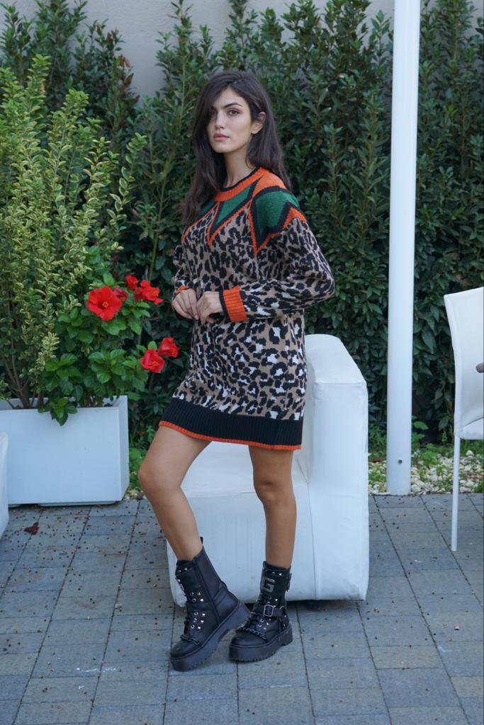 Gaelle Abito Maglieria Doppia Fantasia