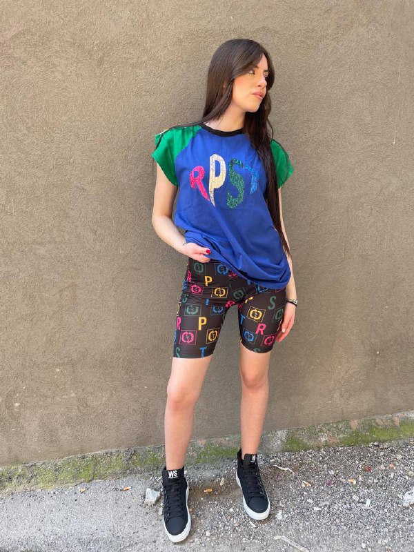 Ciclista Lycra Lettere Multicolor