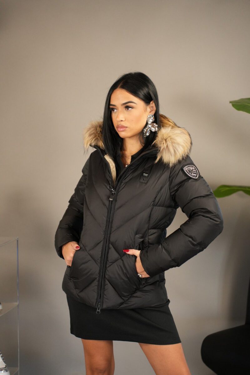 Blauer Giubbino Cappuccio