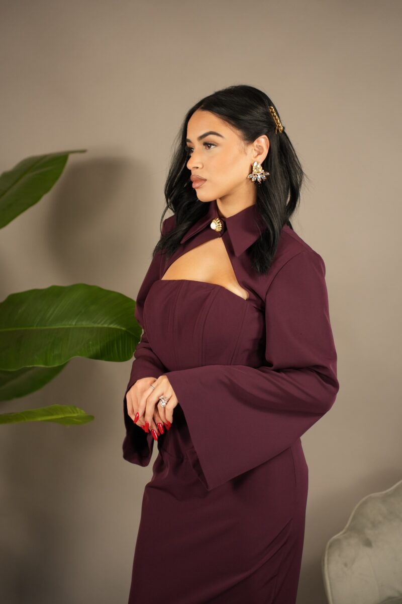 Valeria Mazza Abito Colletto Manica Lunga